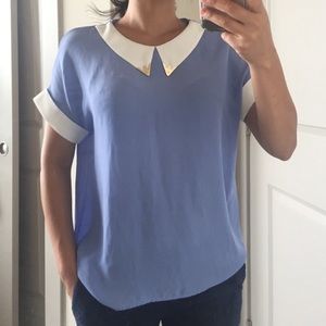 Beautiful Accented Pointer Collar Blouse XS